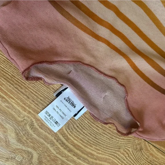 [jean paul gaultier] body morphing stripes crop mesh top - Picture 13 of 14